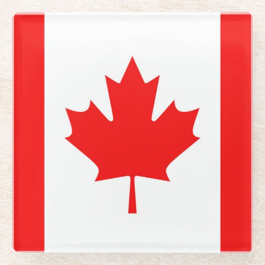 Dessous-de-verre En Verre Drapeau du Canada (Devant)