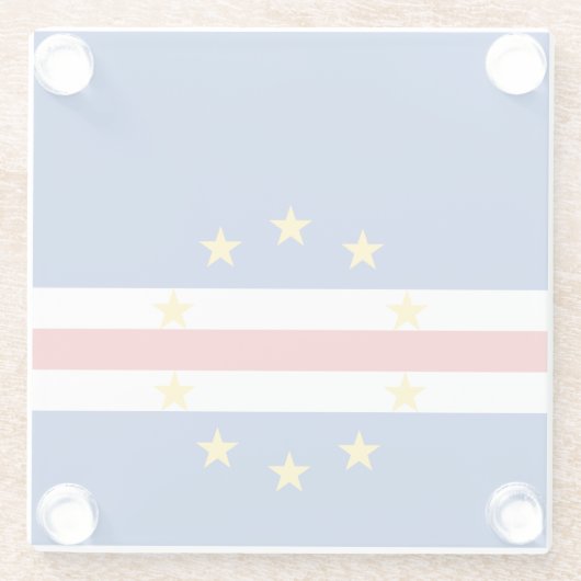 Dessous-de-verre En Verre Drapeau du Cap-Vert (Dos)