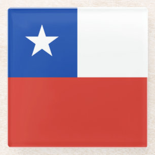 Dessous-de-verre En Verre Drapeau du Chili
