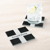 Dessous-de-verre En Verre Drapeau du comté de Cornwall (Incliné)