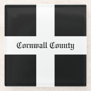 Dessous-de-verre En Verre Drapeau du comté de Cornwall