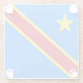 Dessous-de-verre En Verre Drapeau du Congo Kinshasa (Dos)