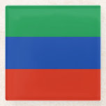 Dessous-de-verre En Verre Drapeau du Daghestan<br><div class="desc">Drapeau patriotique du Daghestan.</div>