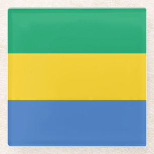 Dessous-de-verre En Verre Drapeau du Gabon