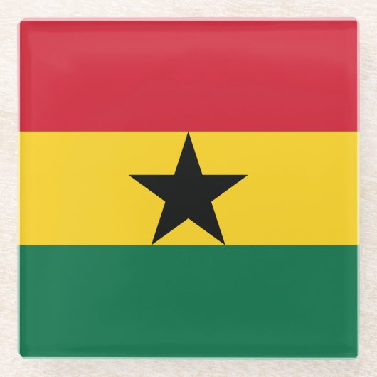 Dessous-de-verre En Verre Drapeau du Ghana (Devant)
