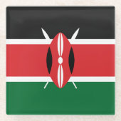 Dessous-de-verre En Verre Drapeau du Kenya (Devant)