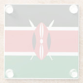 Dessous-de-verre En Verre Drapeau du Kenya (Dos)