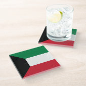 Dessous-de-verre En Verre Drapeau du Koweït (Incliné)