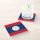 Dessous-de-verre En Verre Drapeau du Laos (Incliné)