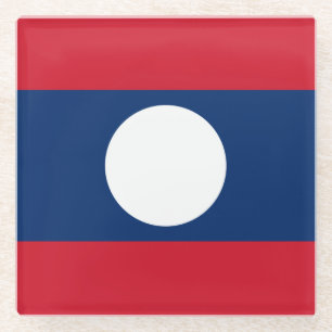 Dessous-de-verre En Verre Drapeau du Laos