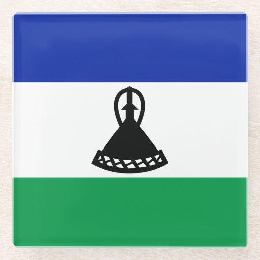 Dessous-de-verre En Verre Drapeau du Lesotho (Devant)