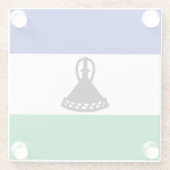 Dessous-de-verre En Verre Drapeau du Lesotho (Dos)