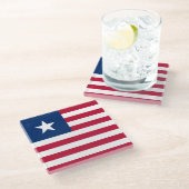 Dessous-de-verre En Verre Drapeau du Liberia (Incliné)