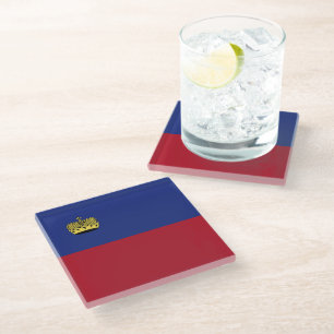 Dessous-de-verre En Verre Drapeau du Liechtenstein