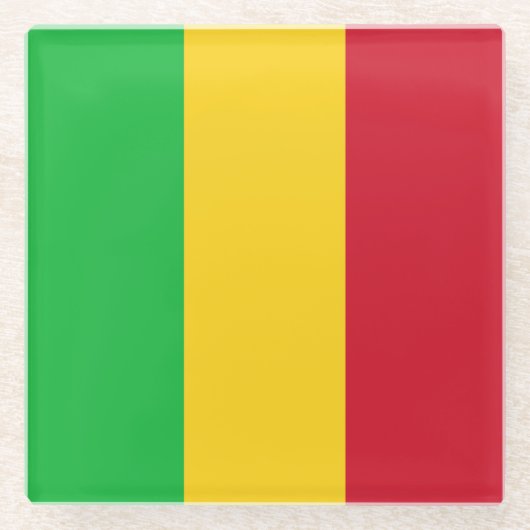 Dessous-de-verre En Verre Drapeau du Mali (Devant)