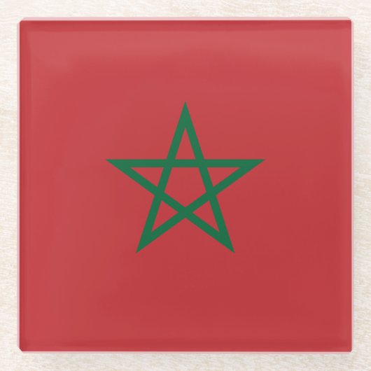 Dessous-de-verre En Verre Drapeau du Maroc (Devant)