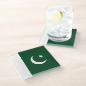 Dessous-de-verre En Verre Drapeau du Pakistan (Incliné)