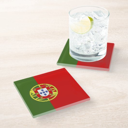 Dessous-de-verre En Verre Drapeau du Portugal (Incliné)