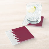 Dessous-de-verre En Verre Drapeau du Qatar (Incliné)