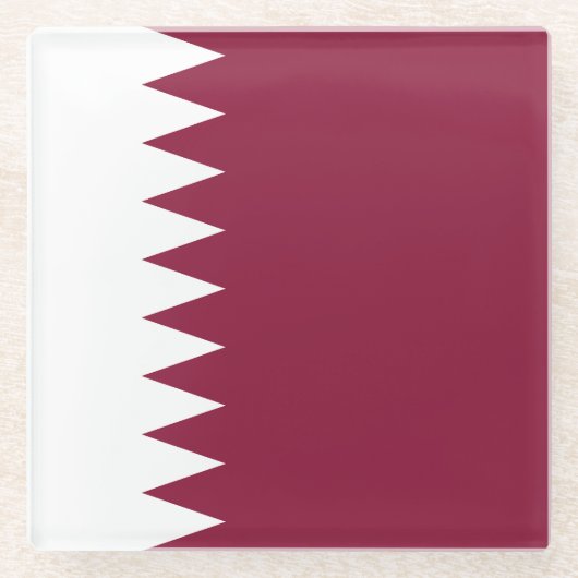Dessous-de-verre En Verre Drapeau du Qatar (Devant)