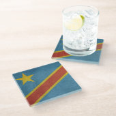 Dessous-de-verre En Verre Drapeau du République démocratique du Congo (Incliné)