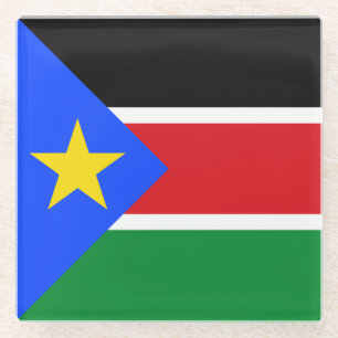 Dessous-de-verre En Verre Drapeau du Soudan du Sud