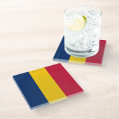 Dessous-de-verre En Verre Drapeau du Tchad (Incliné)