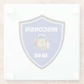 Dessous-de-verre En Verre Drapeau du Wisconsin (Dos)