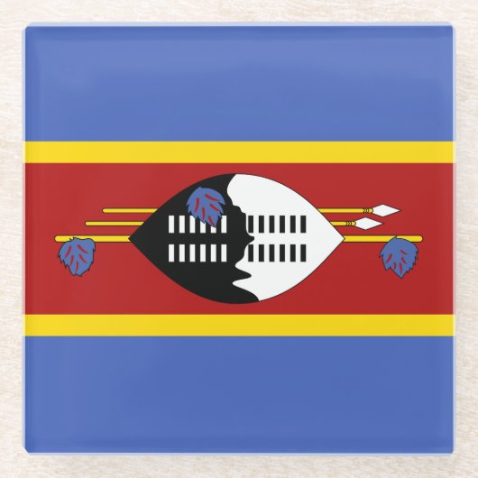 Dessous-de-verre En Verre Drapeau Eswatini (Devant)