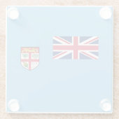 Dessous-de-verre En Verre Drapeau Fidji (Dos)