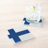 Dessous-de-verre En Verre Drapeau Finlande (Incliné)
