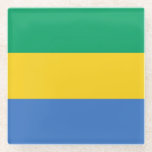 Dessous-de-verre En Verre Drapeau Gabon<br><div class="desc">Drapeau patriotique du Gabon.</div>
