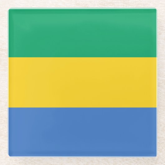 Dessous-de-verre En Verre Drapeau Gabon (Devant)