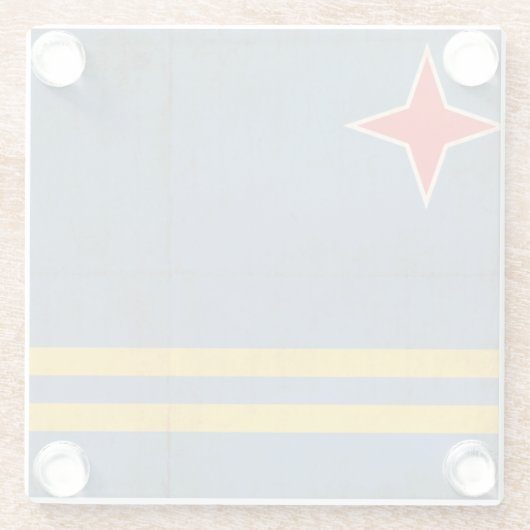 Dessous-de-verre En Verre Drapeau grunge d'Aruba (Pays-Bas) (Dos)