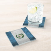 Dessous-de-verre En Verre Drapeau grunge du Guatemala (Incliné)