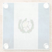 Dessous-de-verre En Verre Drapeau grunge du Guatemala (Dos)