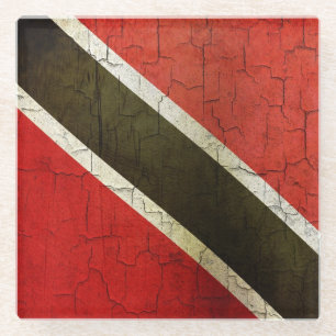 Dessous-de-verre En Verre Drapeau grunge du Trinidad-et-Tobago