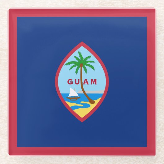 Dessous-de-verre En Verre Drapeau Guam (Devant)