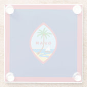 Dessous-de-verre En Verre Drapeau Guam (Dos)