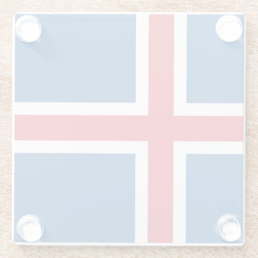 Dessous-de-verre En Verre Drapeau Islande (Dos)