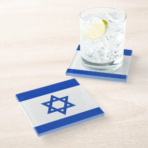Dessous-de-verre En Verre Drapeau Israël