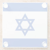 Dessous-de-verre En Verre Drapeau Israël (Dos)