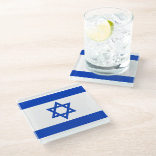 Dessous-de-verre En Verre Drapeau Israël