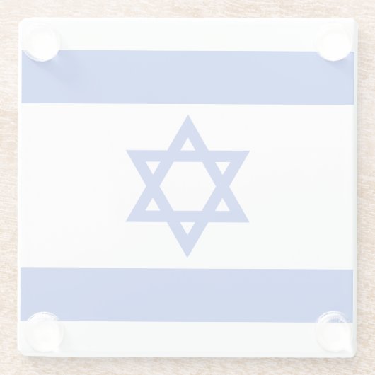 Dessous-de-verre En Verre Drapeau Israël (Dos)