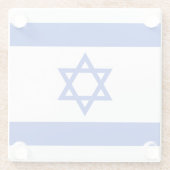 Dessous-de-verre En Verre Drapeau Israël (Dos)