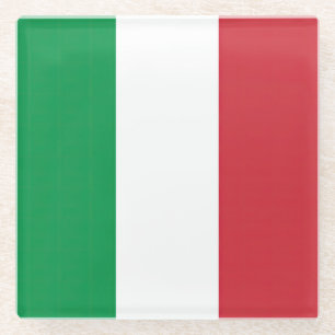 Dessous-de-verre En Verre Drapeau Italie Tricolore