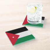 Dessous-de-verre En Verre Drapeau Jordanie (Incliné)