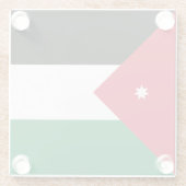 Dessous-de-verre En Verre Drapeau Jordanie (Dos)