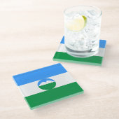 Dessous-de-verre En Verre Drapeau Kabardino Balkaria (Incliné)