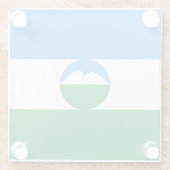 Dessous-de-verre En Verre Drapeau Kabardino Balkaria (Dos)